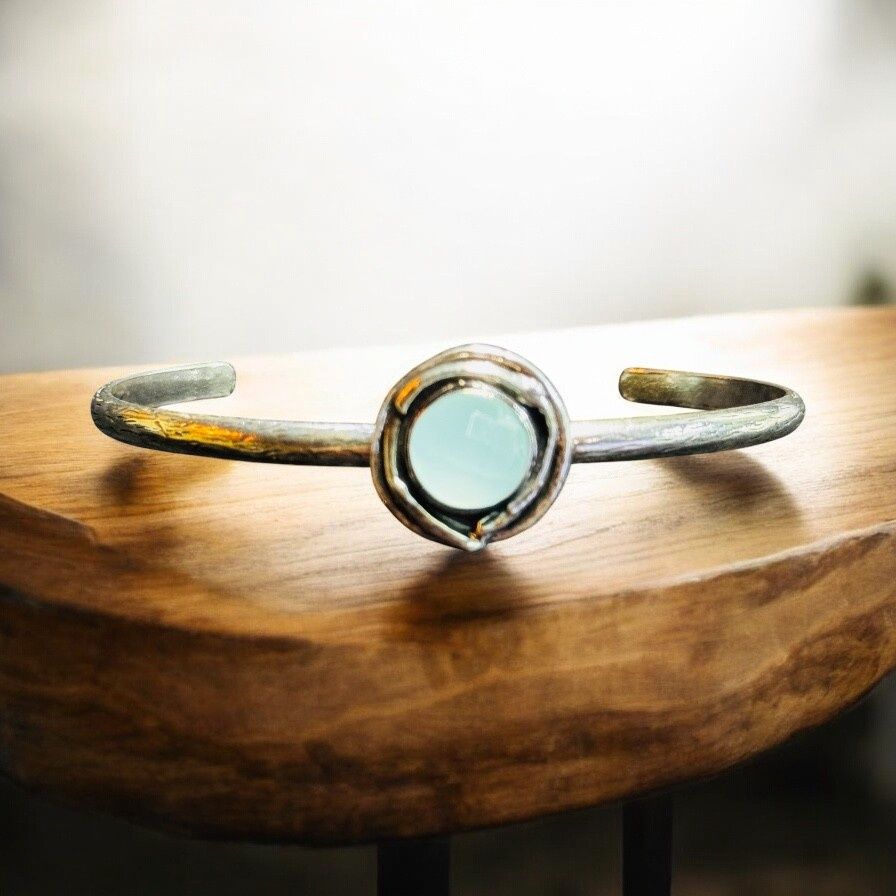 Rodgers Bracelet Enchanted Cuff Aqua Chalcedony