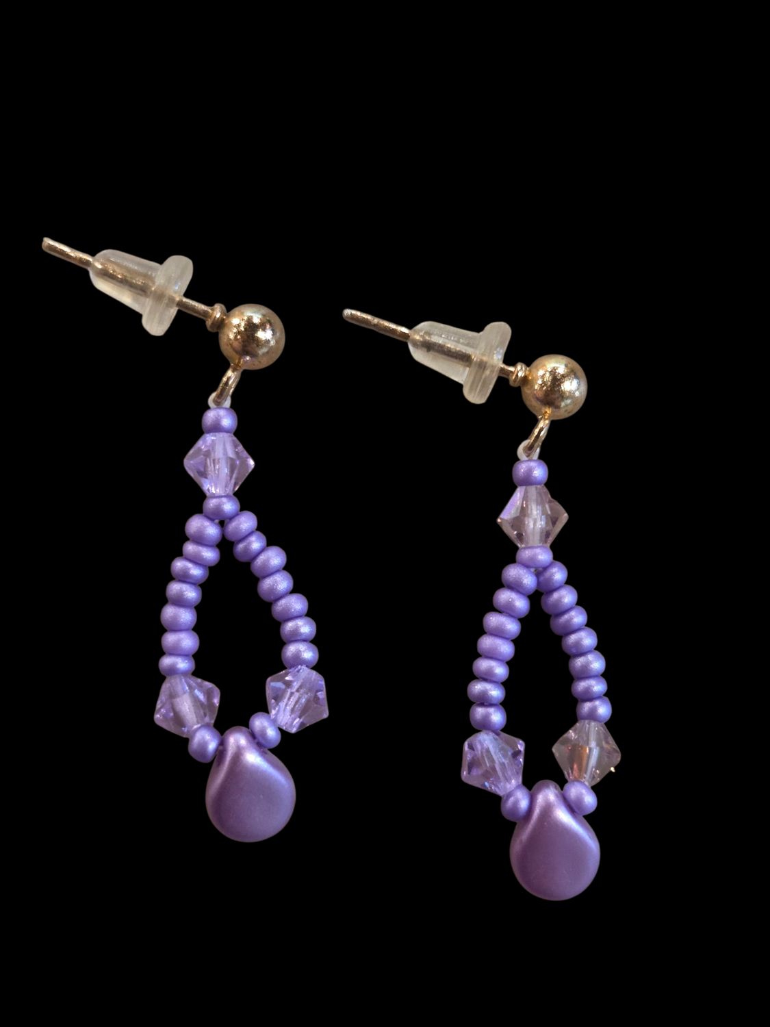 Boerman Lavender Drop Earrings with Preciosa Beads