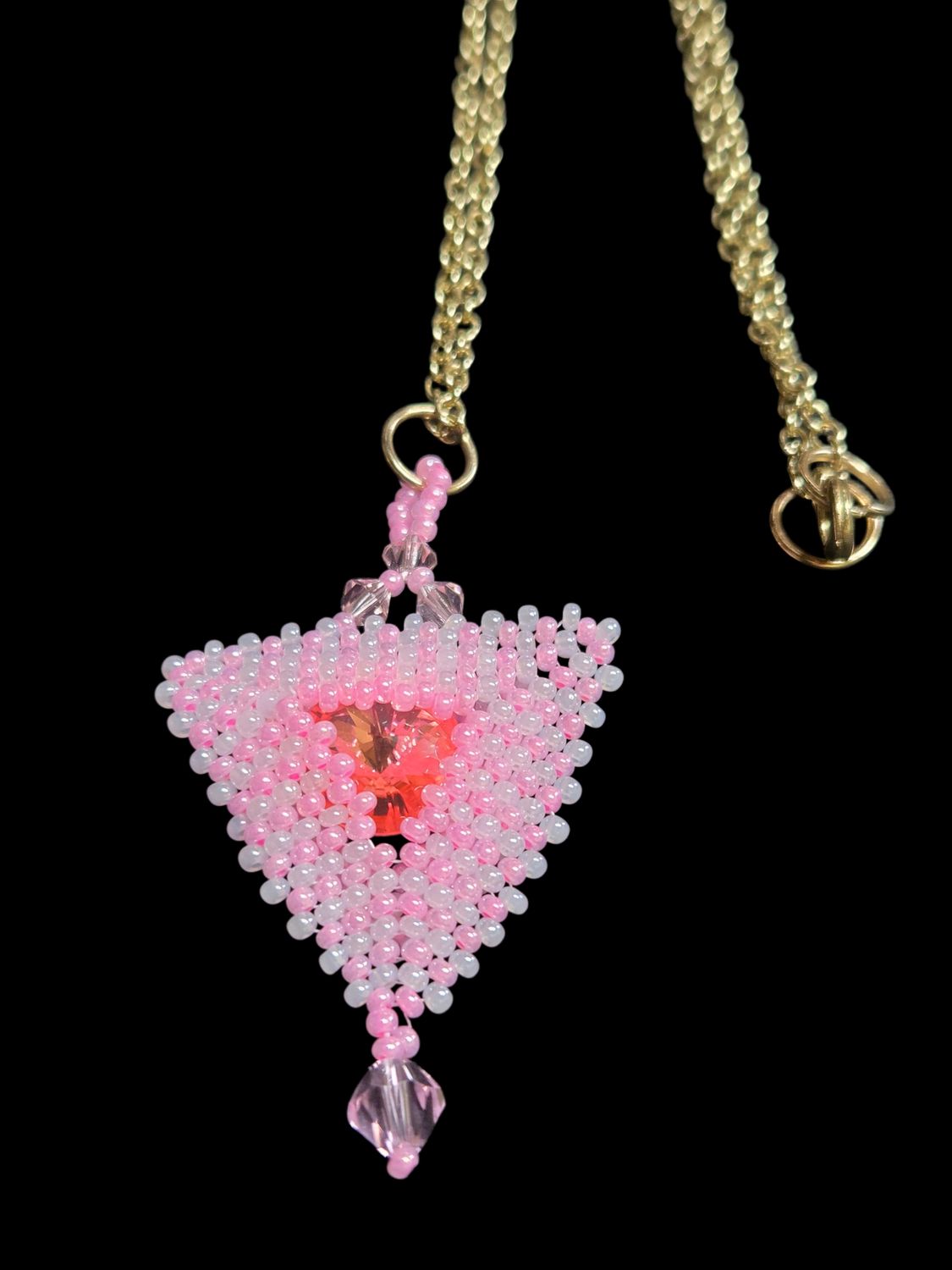 Boerman Pink and White Triangle Necklace