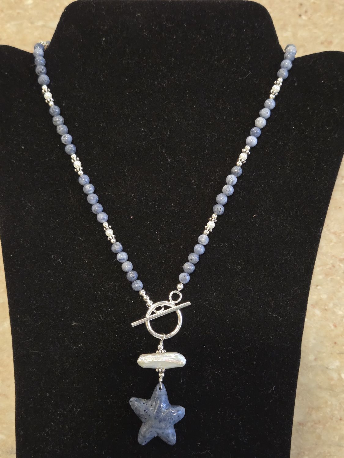 Estancia Necklace Blue Coral South Sea Shell Starfish