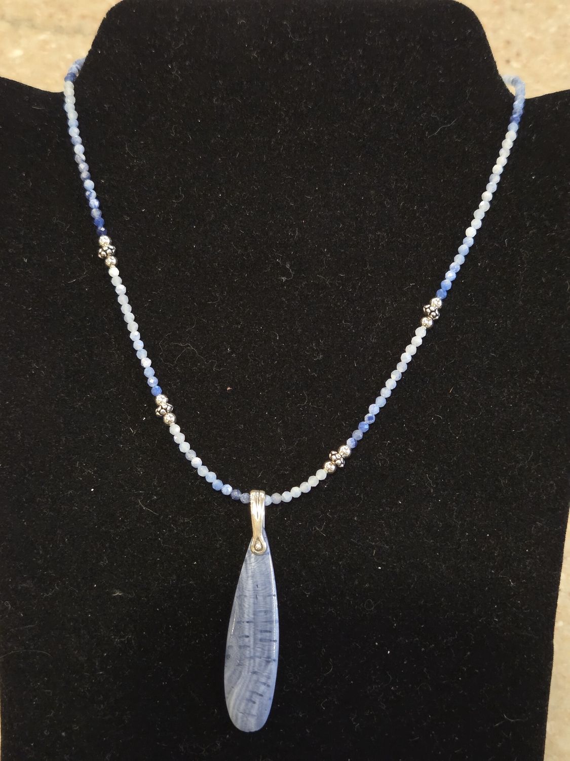 Estancia Necklace Natural Blue Coral and Sodaite