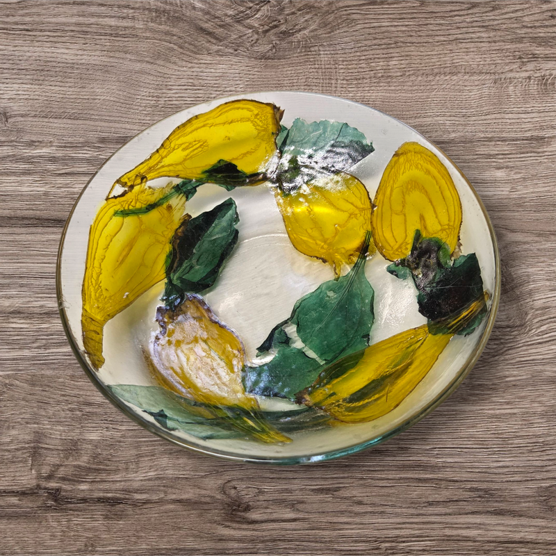 Dorfman Fruit Slice Small Glass Bowl Gold Beet