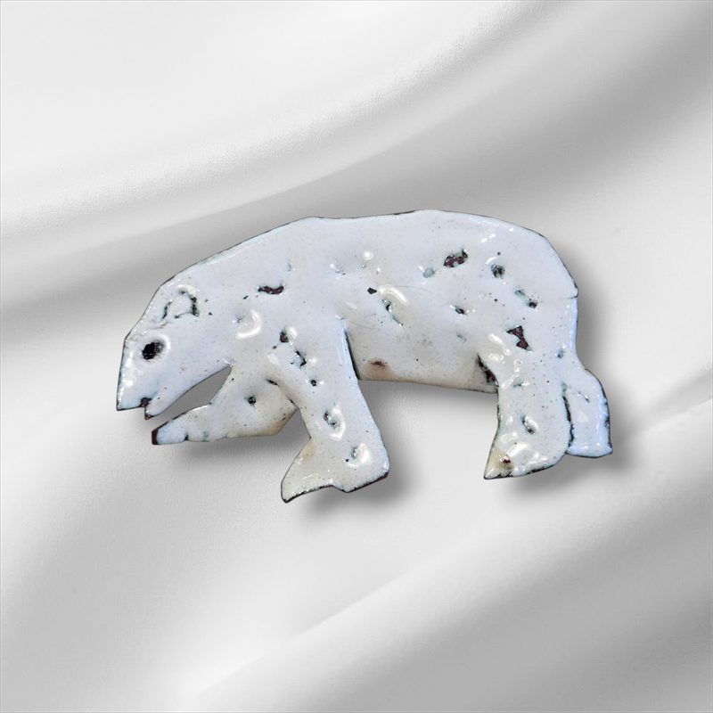 Adams Enamled Copper Pin Polar Bear