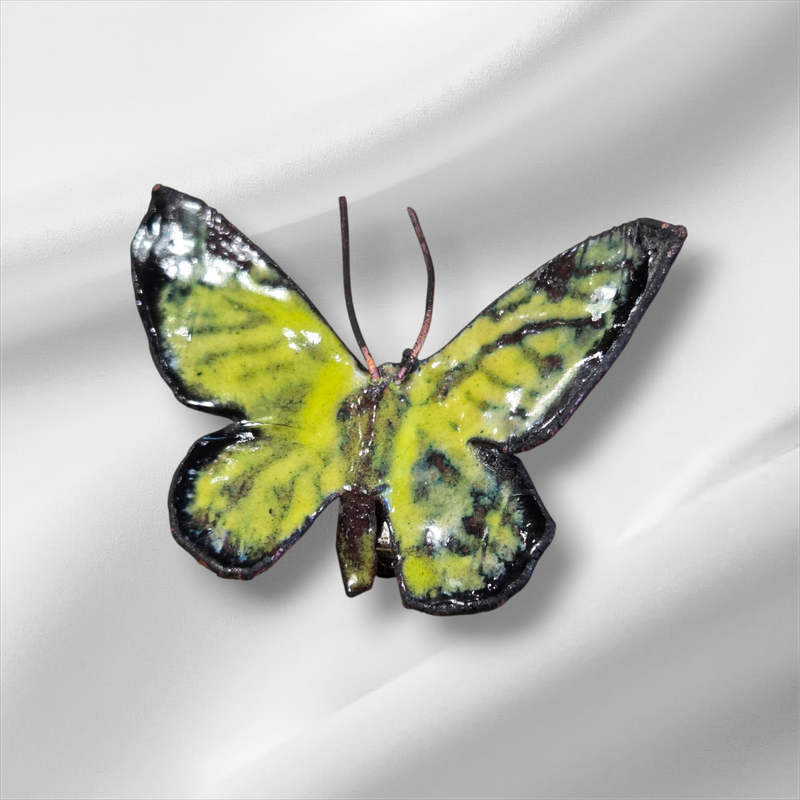 Adams Enamled Copper Pin Yellow Butterfly