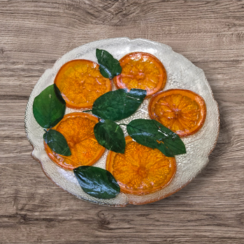 Dorfman Fruit Slice Small Glass Plate Orange