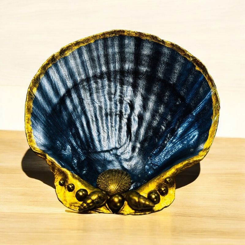 Wilson Large Clam Shell Trinket Dish Pearl Blue