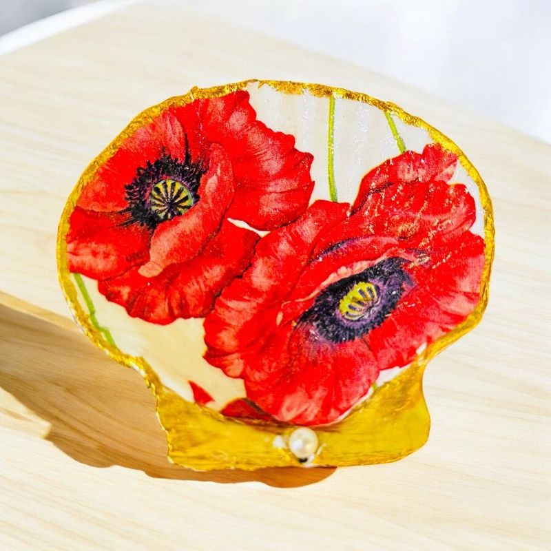 Wilson Large Clam Shell Trinket Dish Poppy