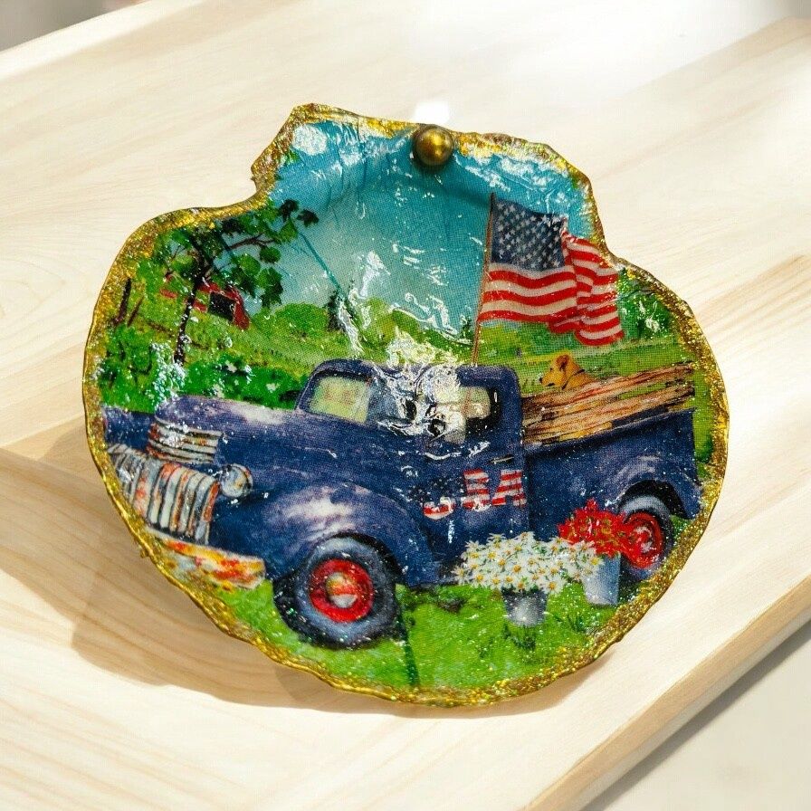 Wilson Large Clam Shell Trinket Dish Blue Pickup