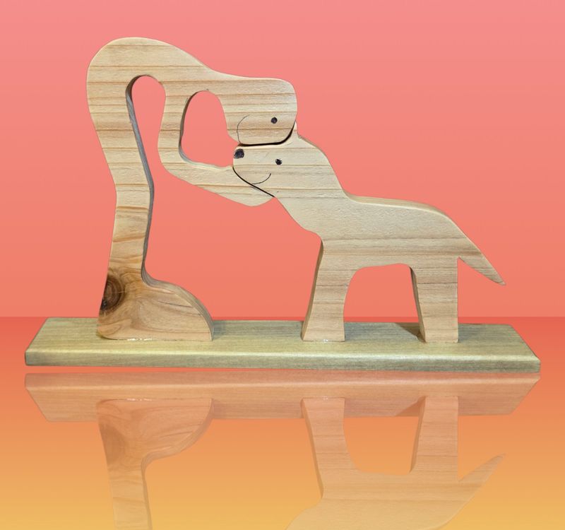 Farnsworth Child Kissing Dog Statue