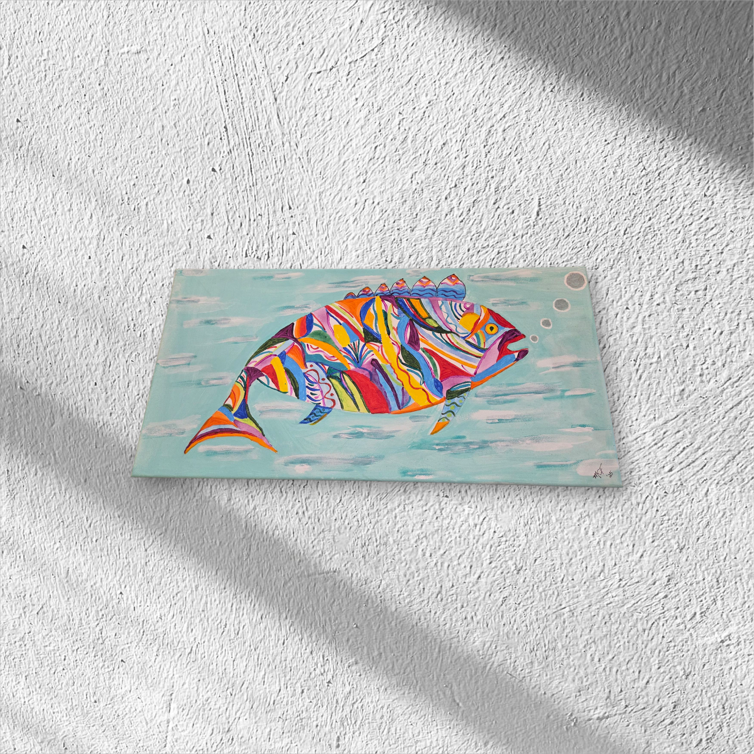 Farnsworth Painted Fish on Canvas