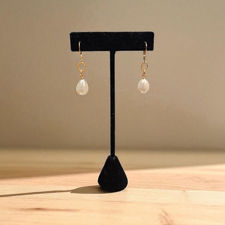 Robb Gold Fresh Water Pearl Earrings
