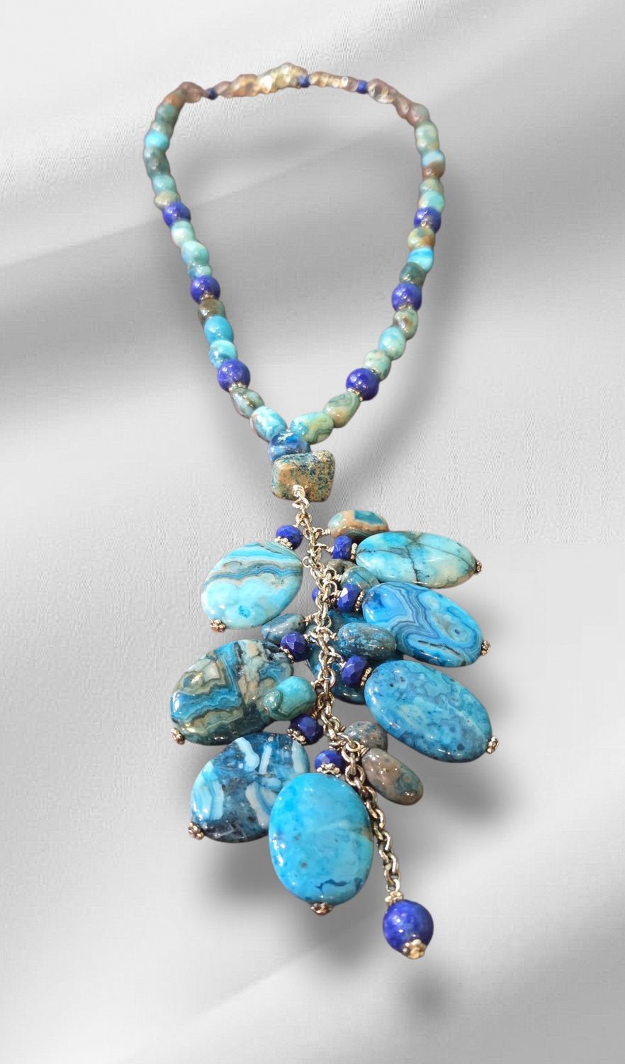 Rasmussen Necklace Blue Brazilian Jasper and Lapis Lazuli