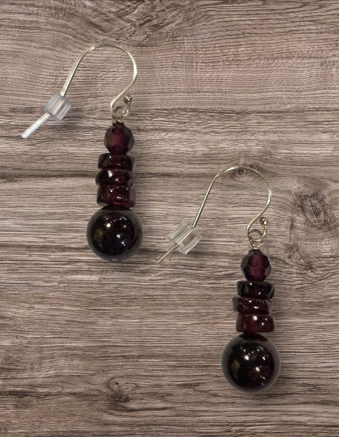 Rasmussen  Dangle Earrings Mixed Garnet Stones