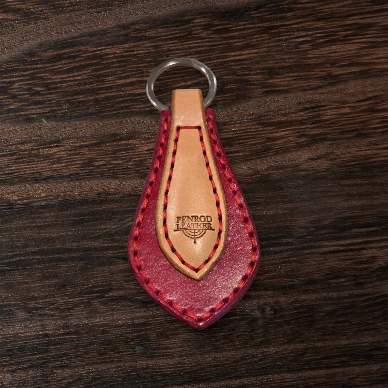 Penrod Leather Keychain Red