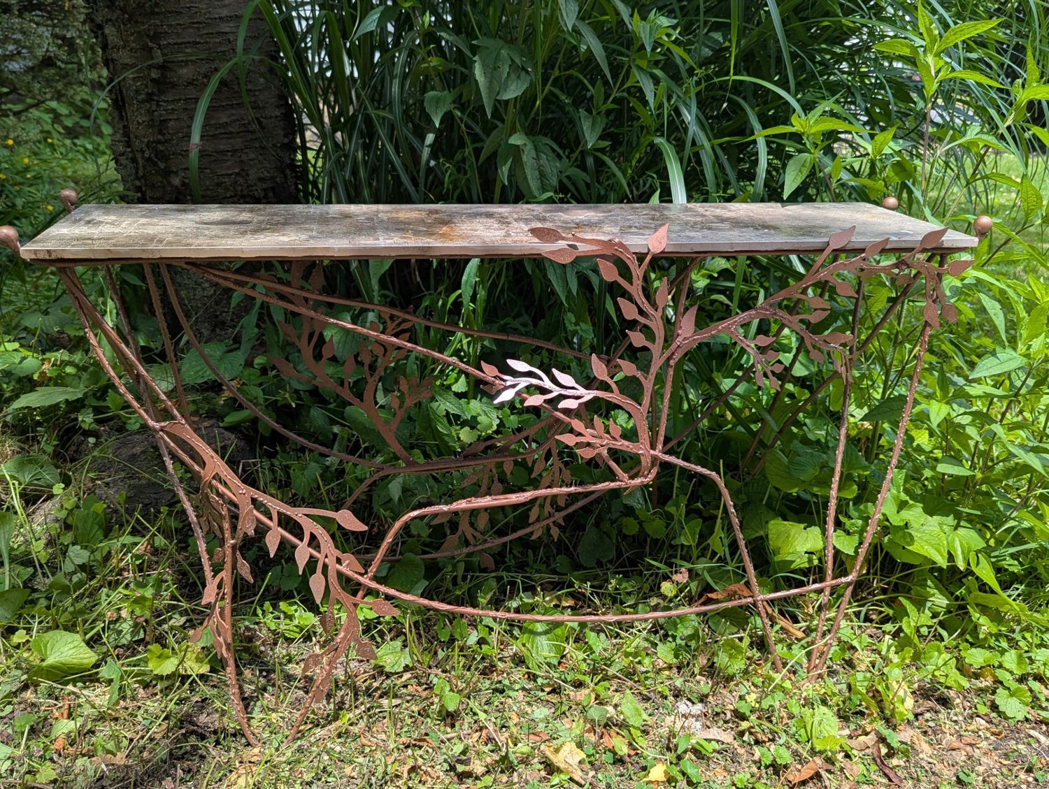 Groaning Original Tile and Copper Garden Table