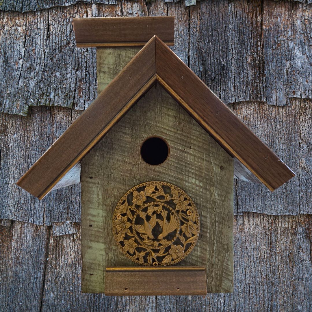 Rivers Birdhouse Pale Green with Antique Potpouri Bird Cover