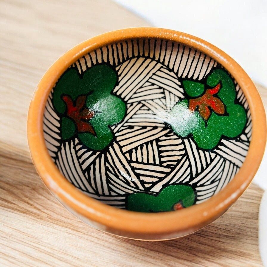 Okechukwu Medium Serving Bowl Ankra Red and Green Flowers