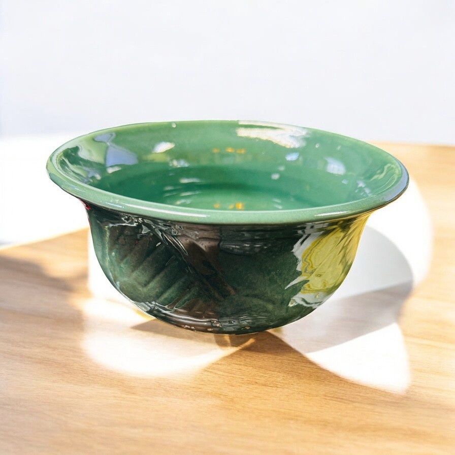 Okechukwu Large Batter Bowl Light Green Ankara