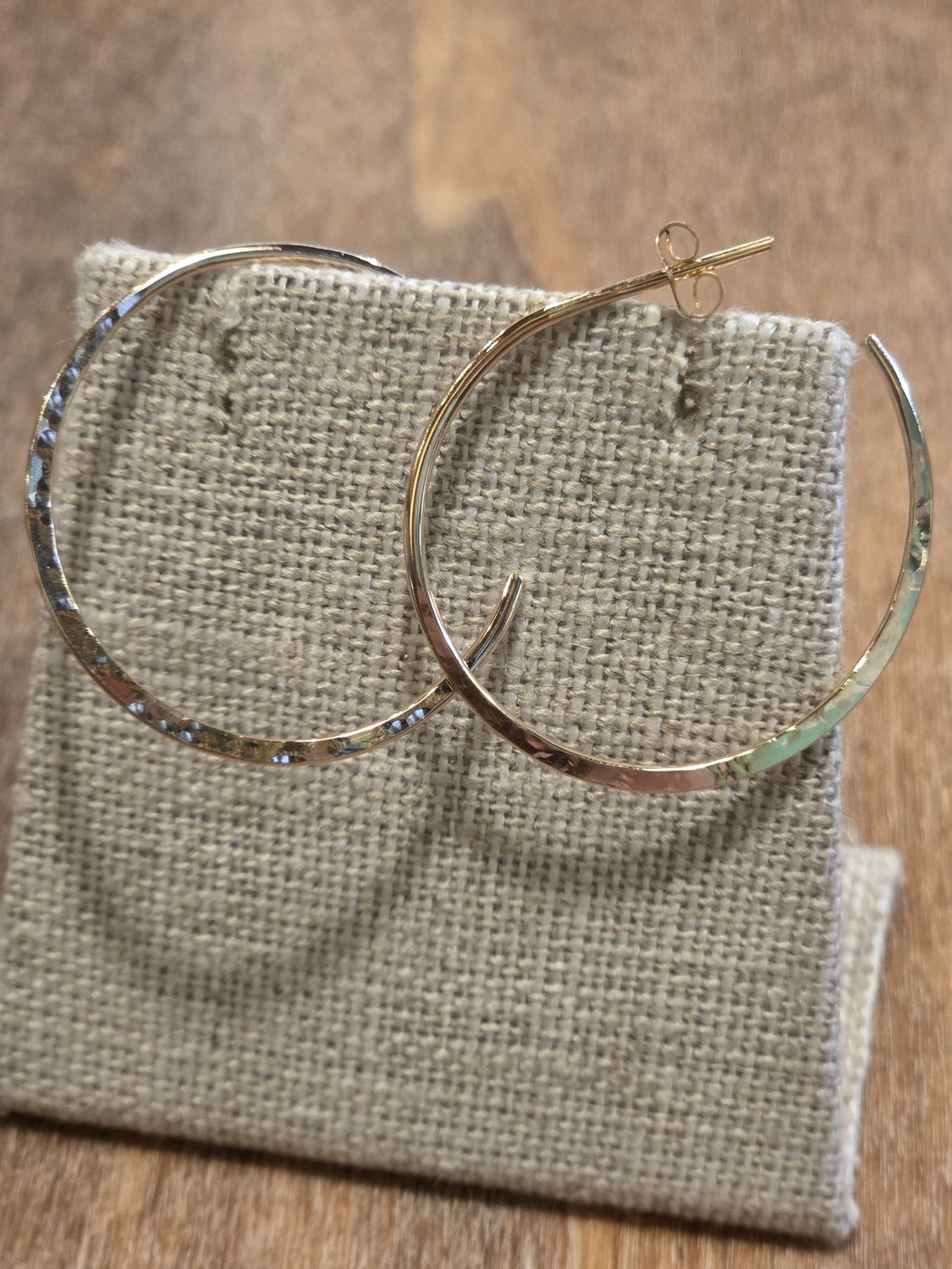 Steel Earring Gold Hoop Post