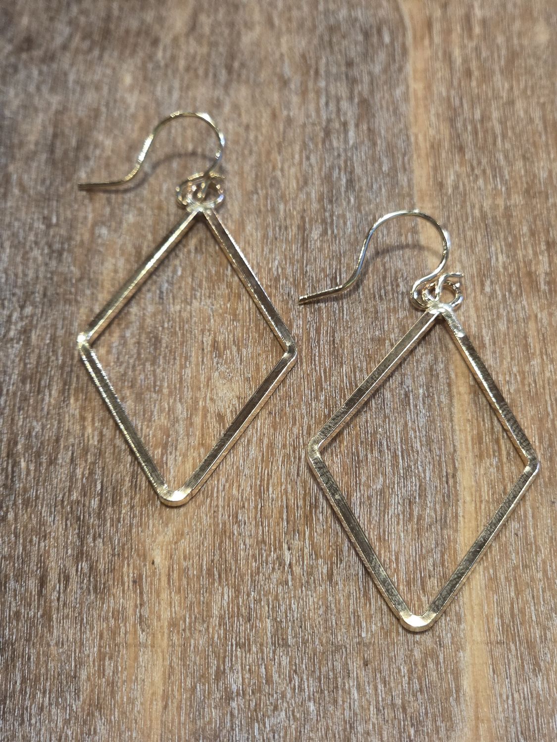 Steel Earrings Gold-Filled Diamond Dangles