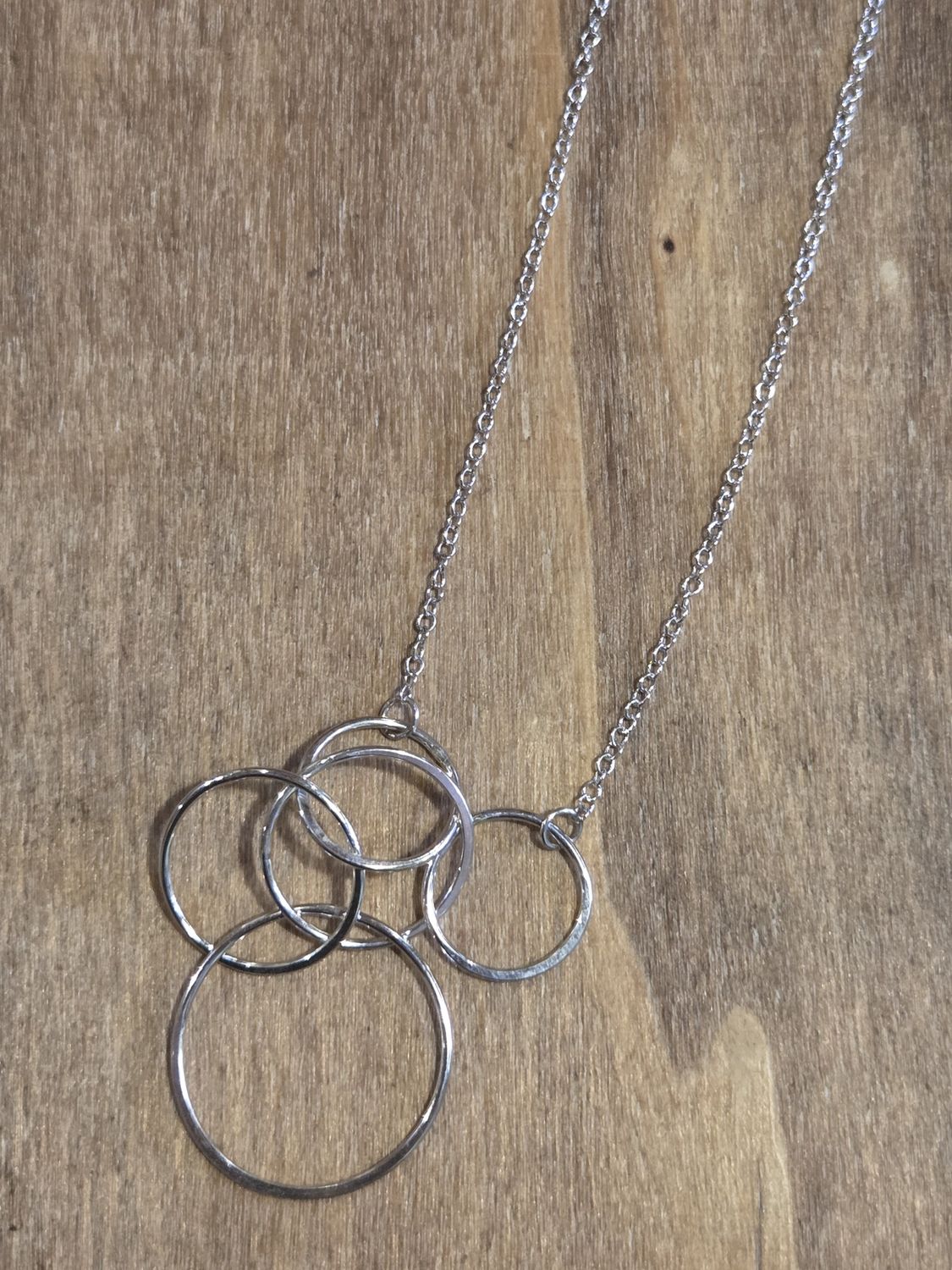 Steel Necklace Sterling Circles
