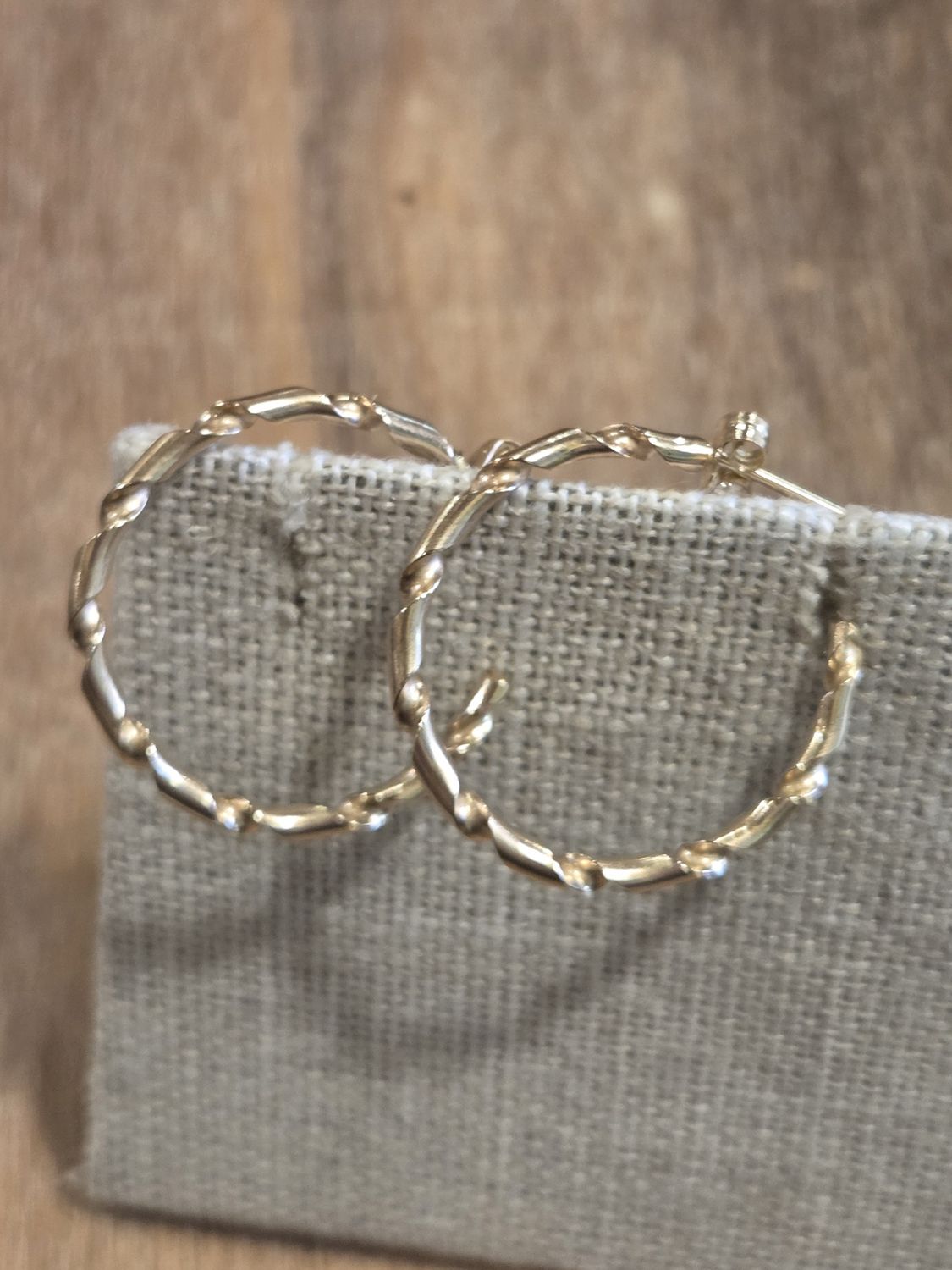 Steel Earrings Gold-Filled Semi Twist