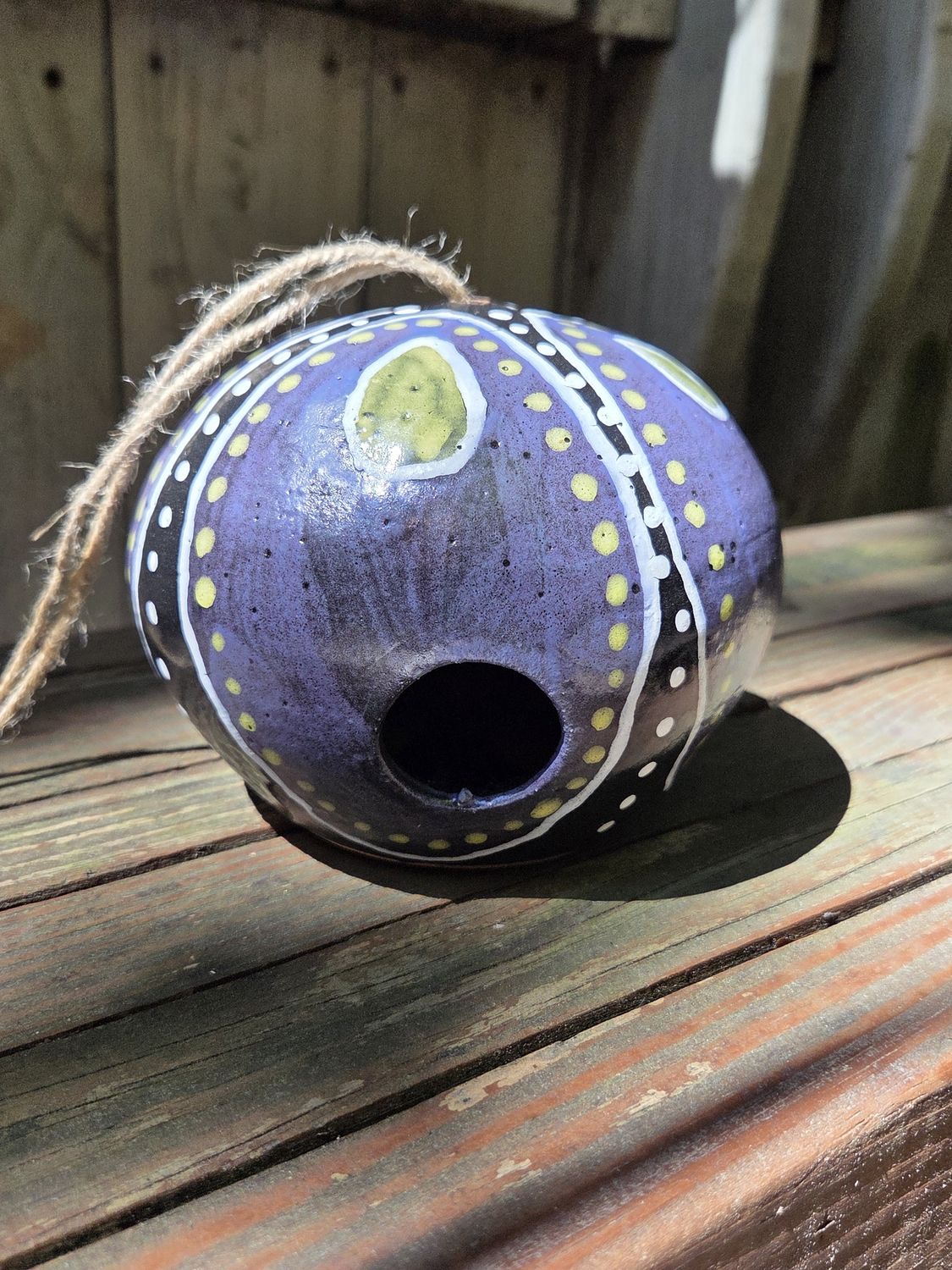Okechukwu Large Ceramic Bird House Avocado Pattern