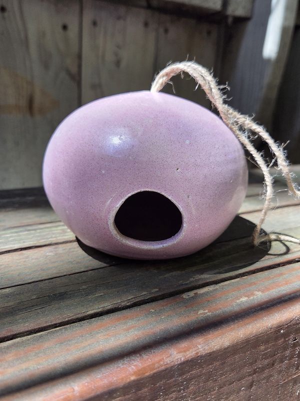 Okechukwu Small Ceramic Bird House Stonewash Pink