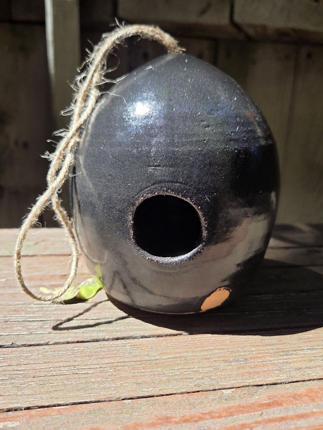 Okechukwu Large Ceramic Bird House Black Design 3