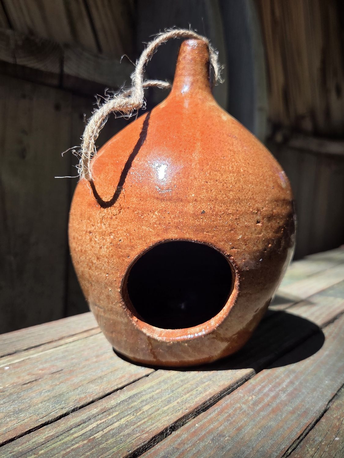 Okechukwu Large Ceramic Bird House Brown