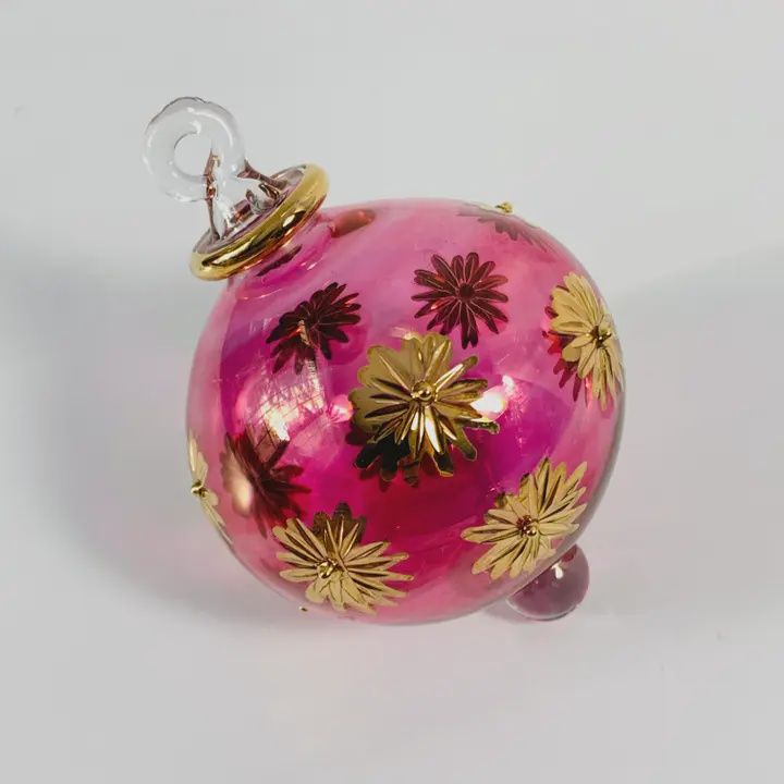 Dandarah Blown Glass Small Ornament - Starry Sky Red