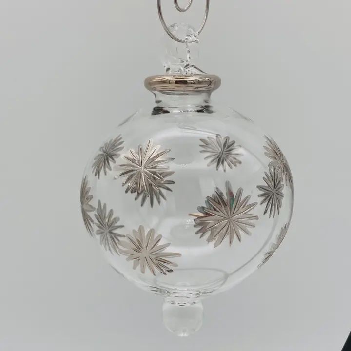Dandarah Blown Glass Small Ornament - Starry Sky Silver