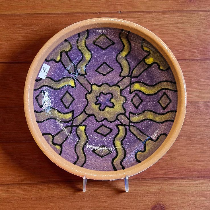 Okechukwu Large Platter Purple Chartreuse Geo