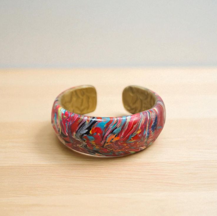 Most Cuff Bracelet Polymer Clay Red/Multi Natasha