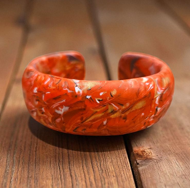 Most Cuff Bracelet Polymer Clay Red