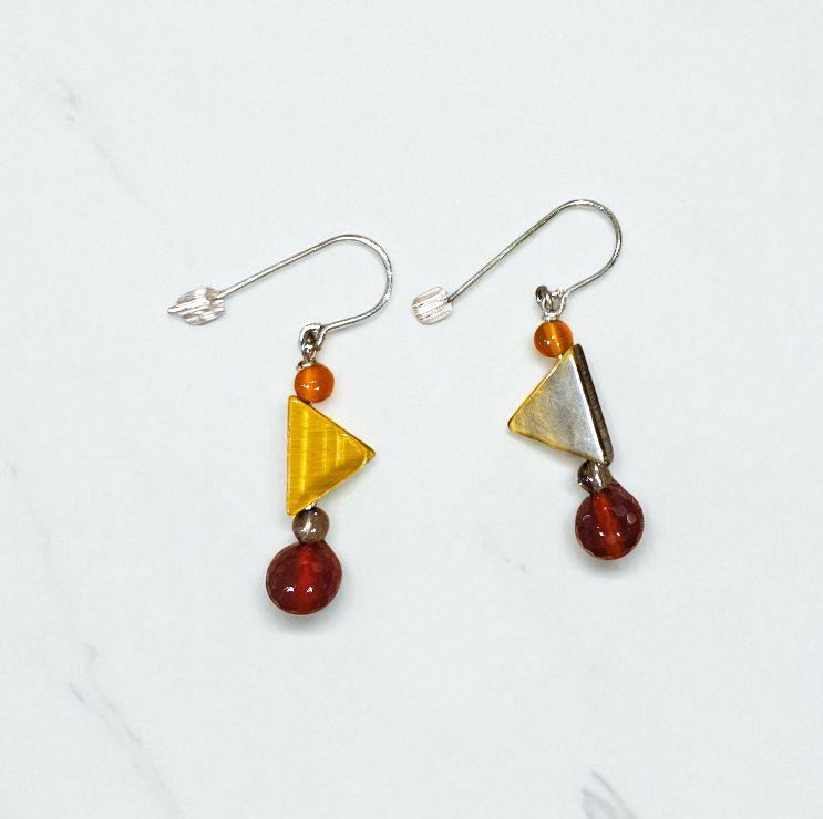 Rasmussen Earrings Carnelian/Tiger Iron