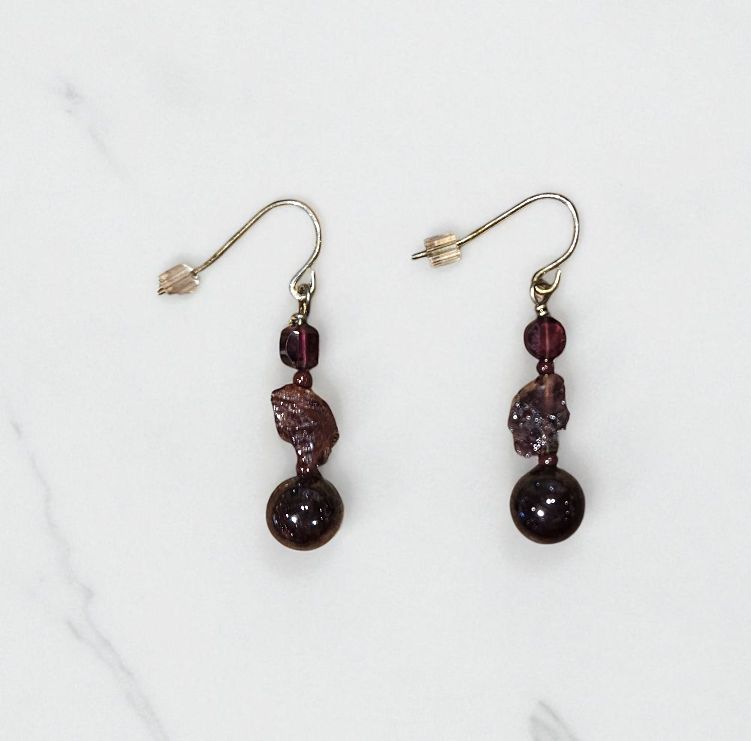 Rasmussen Earrings Raw Chunky Garnets