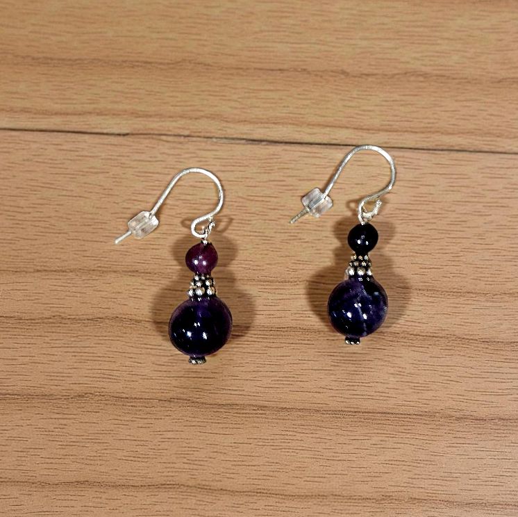 Rasmussen Earring Amethyst/Bali Beads