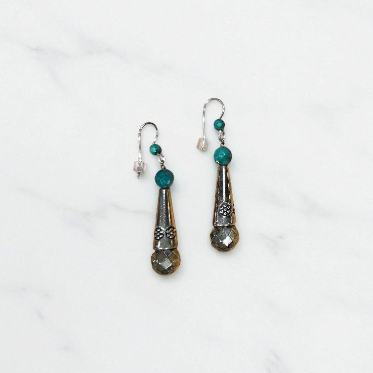 Ras-Jolj Earrings Faceted Pyrite