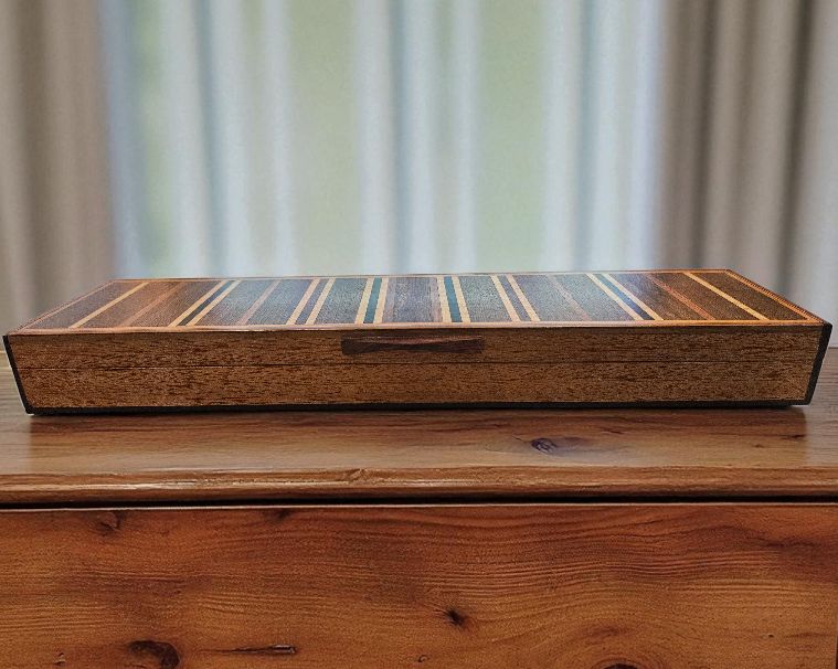 Cole Jewelry Box Gaboon Ebony, Honduran Mahogany, Bubinga