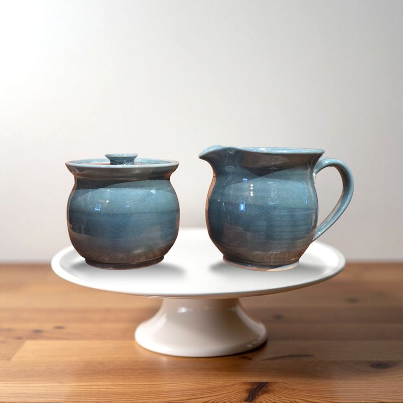 Johnson Cream and Sugar Set Blue