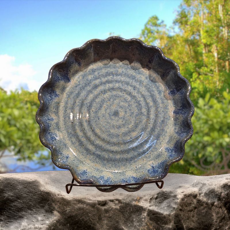 Johnson Pie Plate Fluted Blue
