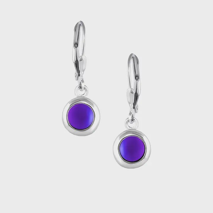 Leightworks Earrings Teeny Tiny Frosted Violet
