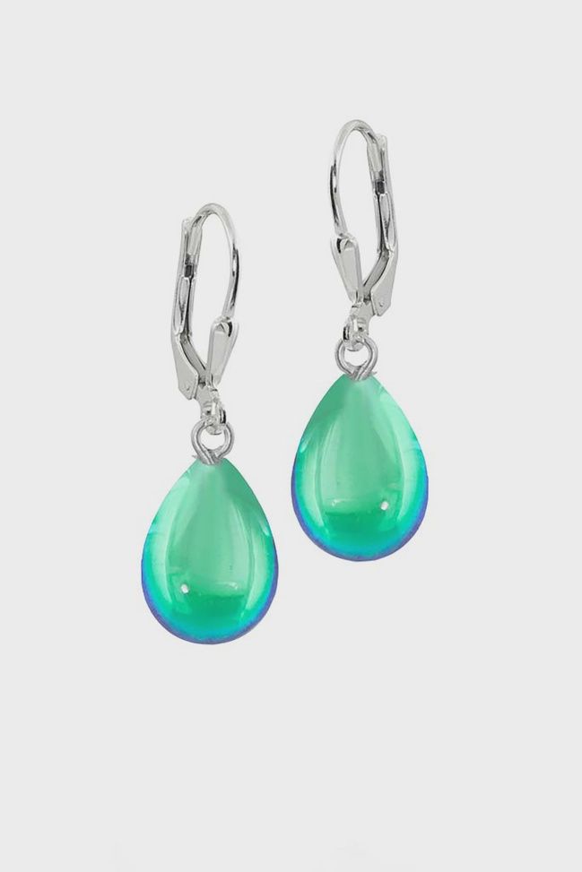 Leightworks Drop Oval Earrings Polished Green