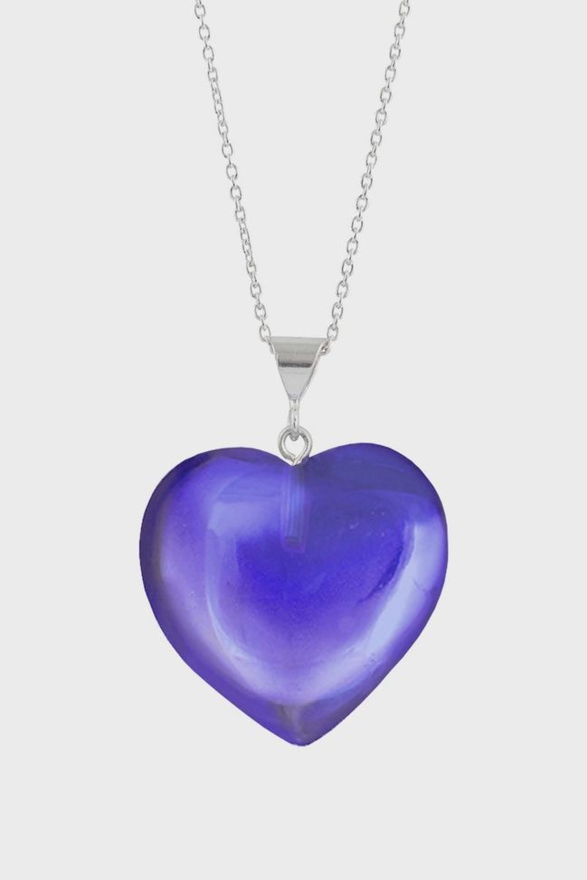 Leightworks Necklace Large Heart  Violet Polished