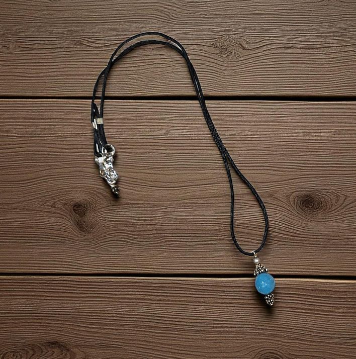 Rasmussen Necklace Angelite w/ SS Bali Bead