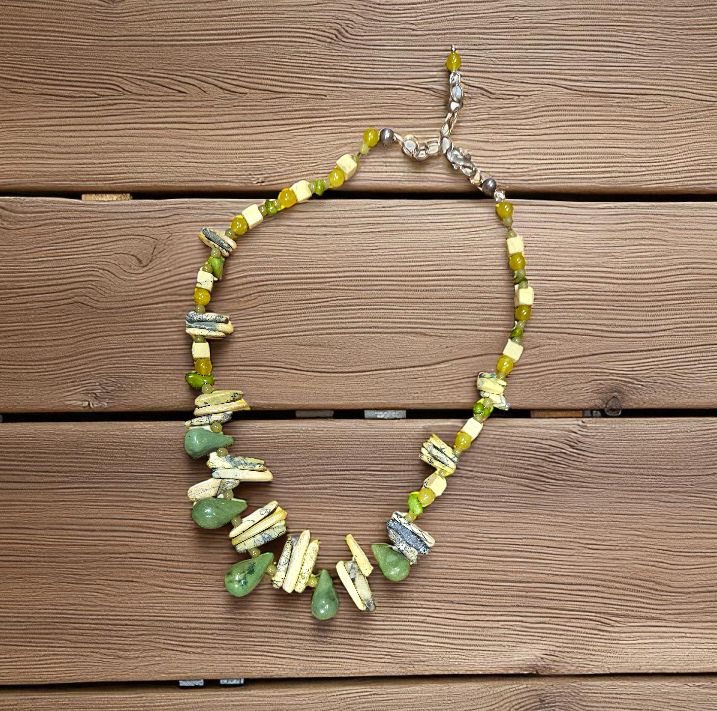 Rasmussen Necklace Yellow &amp; Green Turquoise
