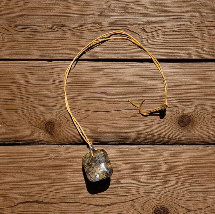 Rasmussen Necklace Large Square Brown Jasper