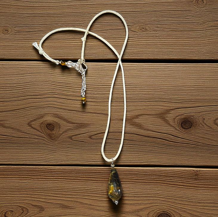 Rasmussen Necklace Faceted Teardrop Petersite Pendant