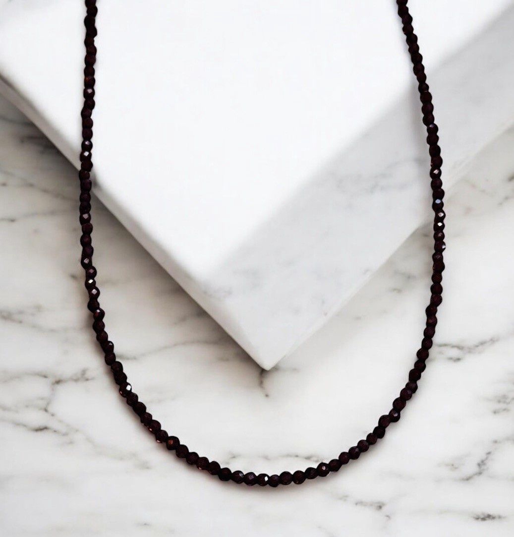 Trueworthy Necklace Tiny Faceted Garnet